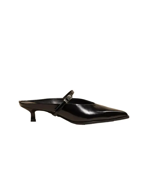 Kittin heel Leather pointed Mule