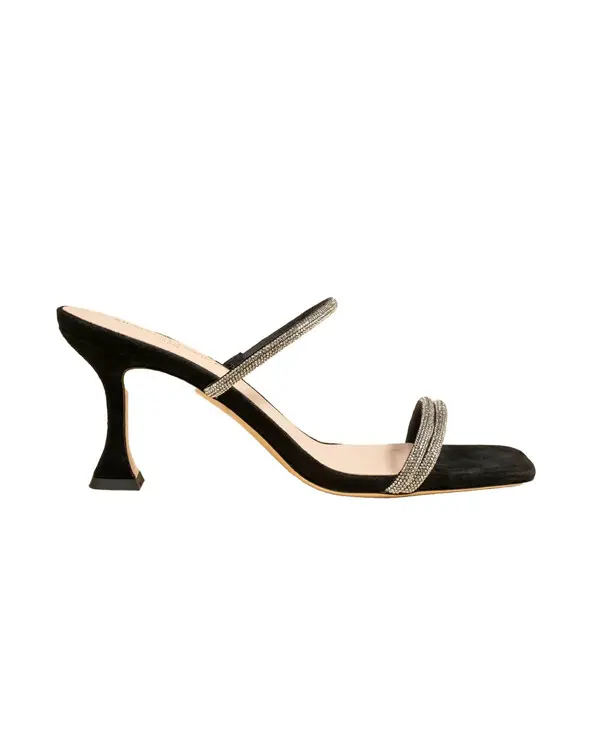 Rhinstones Straps square heel Mule