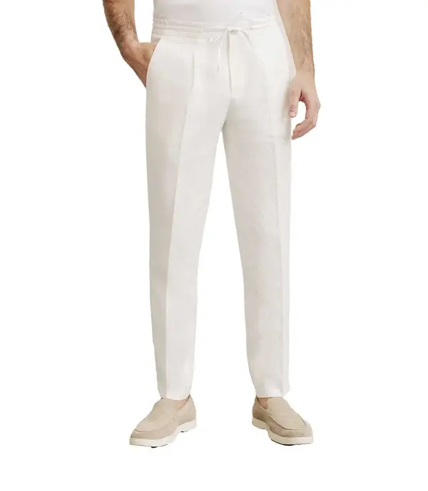  Relaxed Fit Pleated Linen Trousers