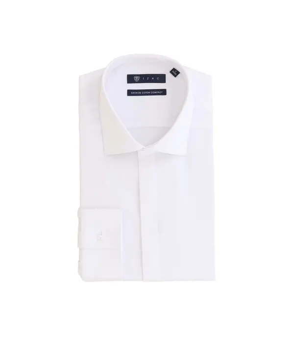 Regular Cut Cotton Satin Shirt