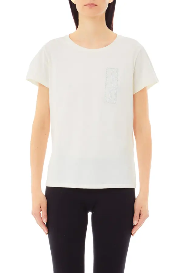  T-shirt with Logo and Gemstones