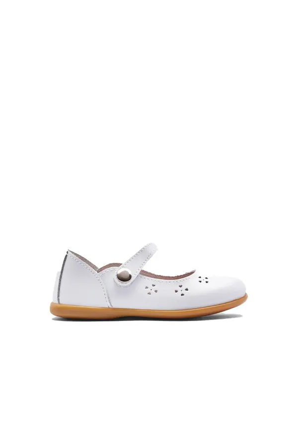 White Hearts Strap Ballerinas