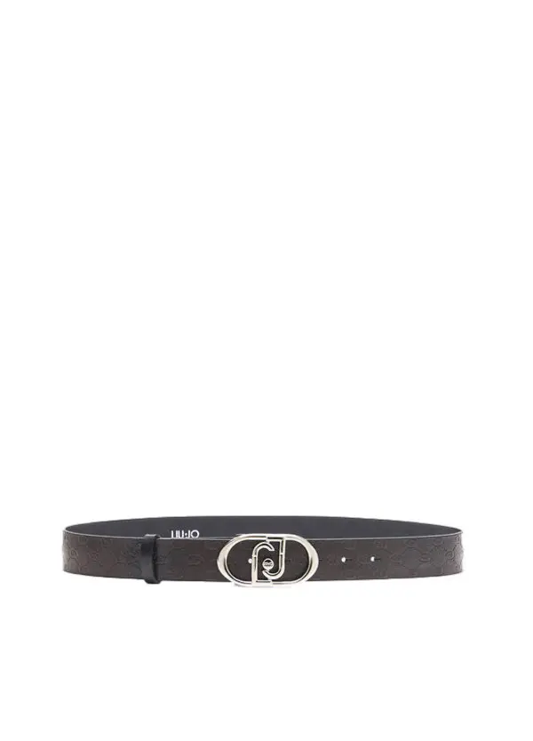 Logo Buckle Leather Belt