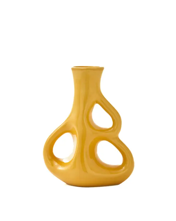 vase three ears yellow S