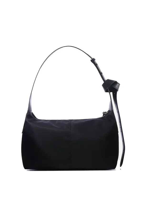 Knotted Strap Leather Shoulder Bag