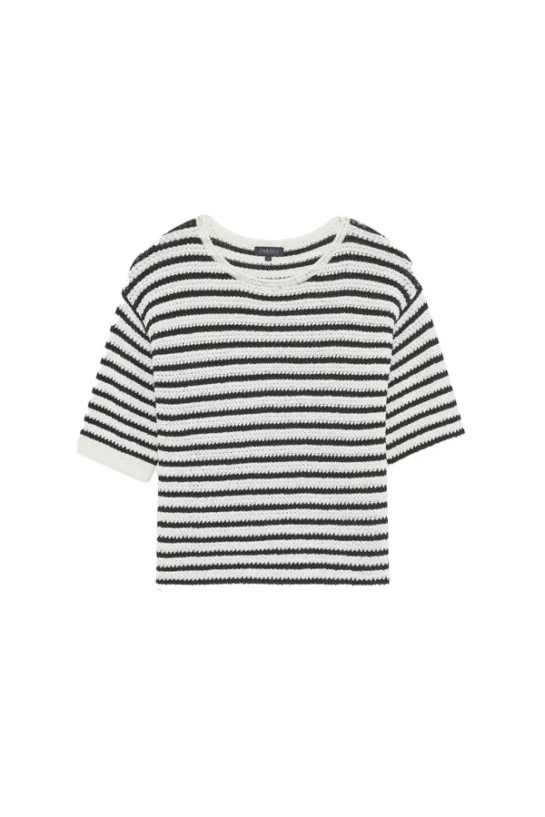 Boat neck Striped Sweater