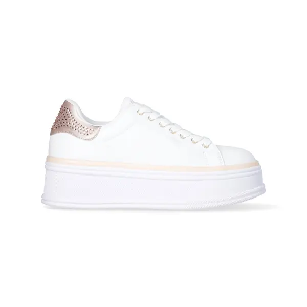  Leather Sneakers with Rhinstones