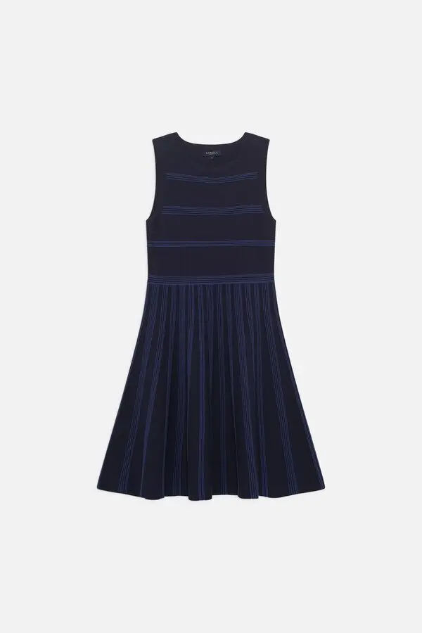 Sleeveless Striped Flare Dress