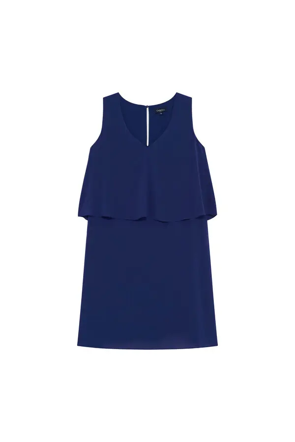 Sleeveless V-neck Short Dress