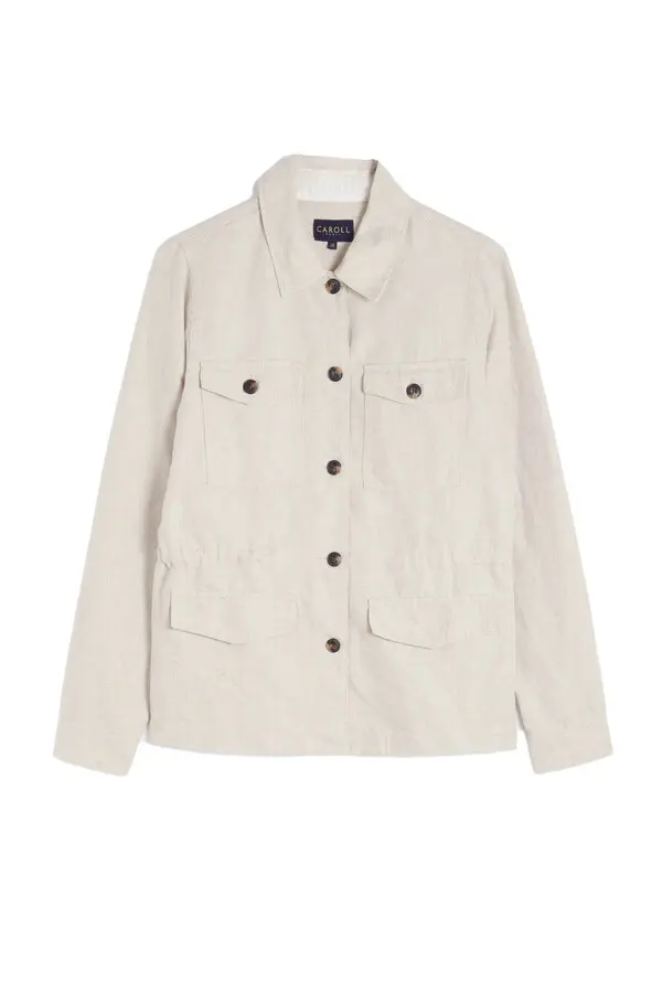Long Sleeve Button-Up Military Jacket 