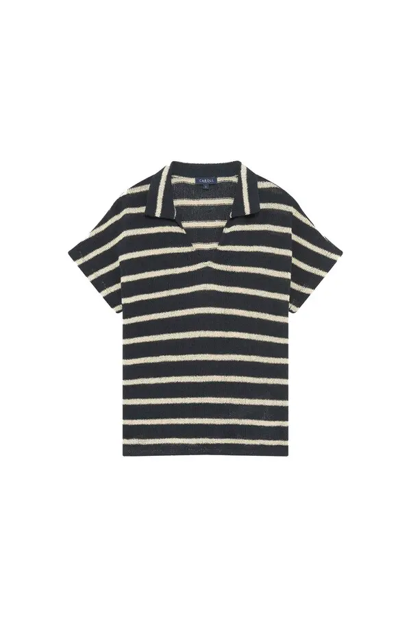 Striped Short Sleeve Polo Shirt