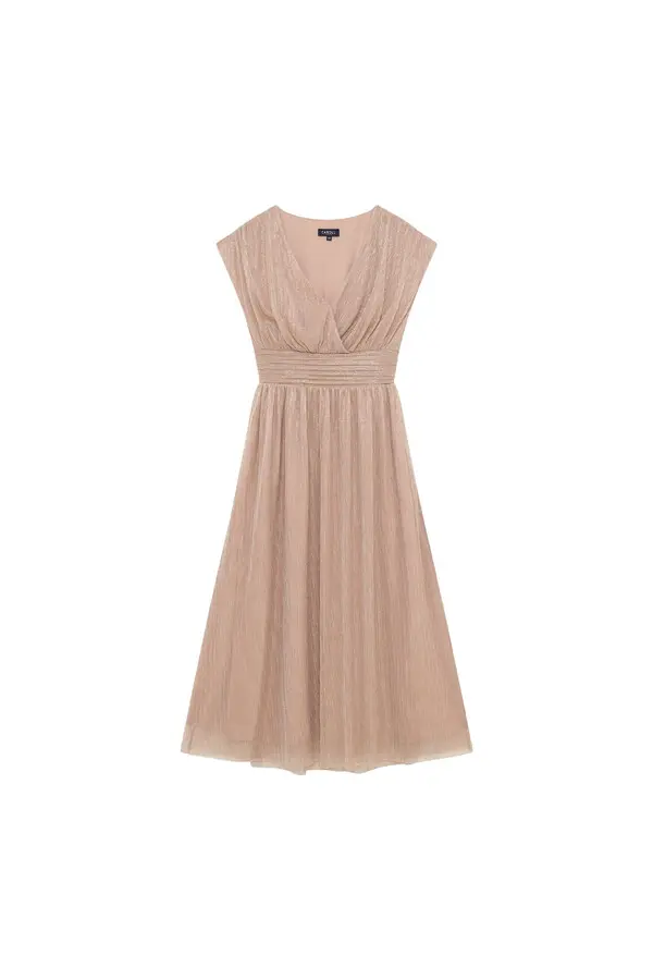 Sleeveless V-neck Midi Dress