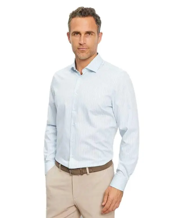 Body Fit Long Sleeve Striped Shirt