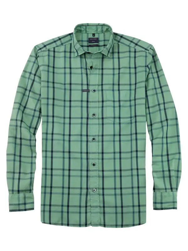 Regular Fit Button-Down Shirt with a Check Pattern
