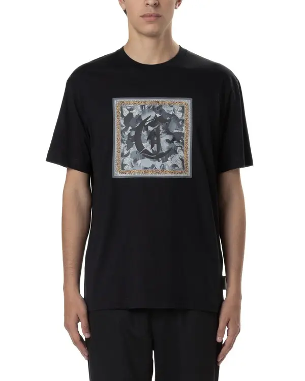 Crew Neck T-Shirt with Ornate Graphic Print