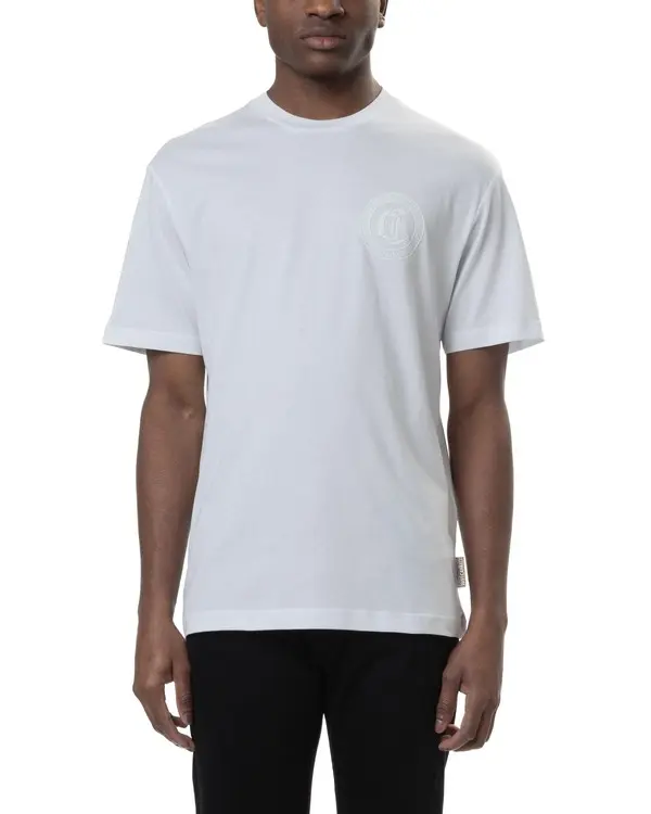 Crew Neck T-Shirt with Embossed Circular Logo