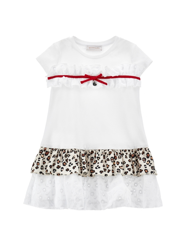 Sangallo lace jersey dress