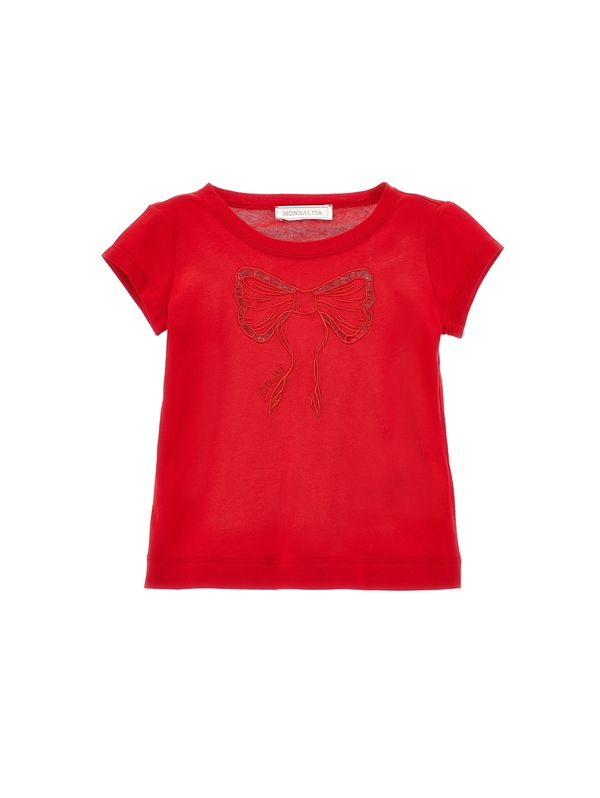 Lace T-shirt with bow