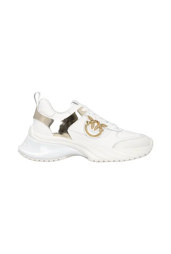 Leather Sneakers with Mirror Detailing