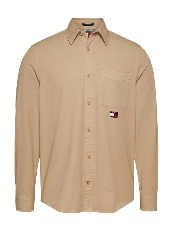 Regular Fit Washed Twill Long Sleeve Shirt