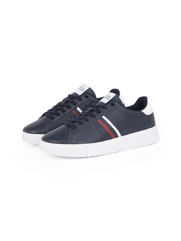 Modern Cupsole Stripes Leather Sneakers