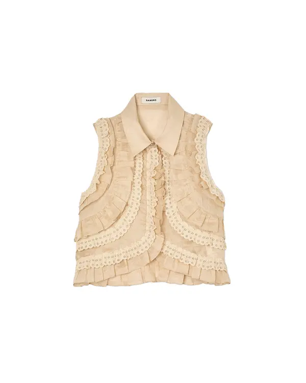 Ruffled Cropped Shirt