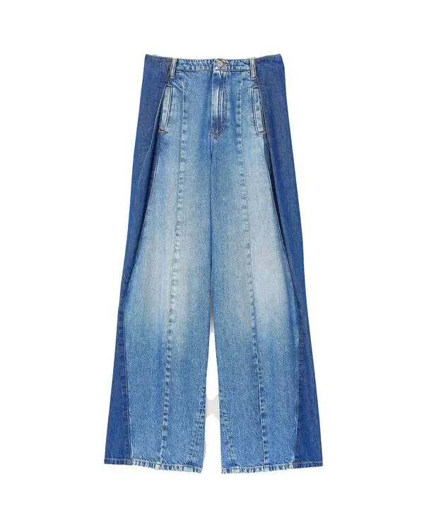 Jeans with Contratsing Panels