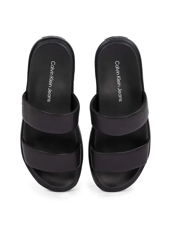 Leather Sandals With Double Bar