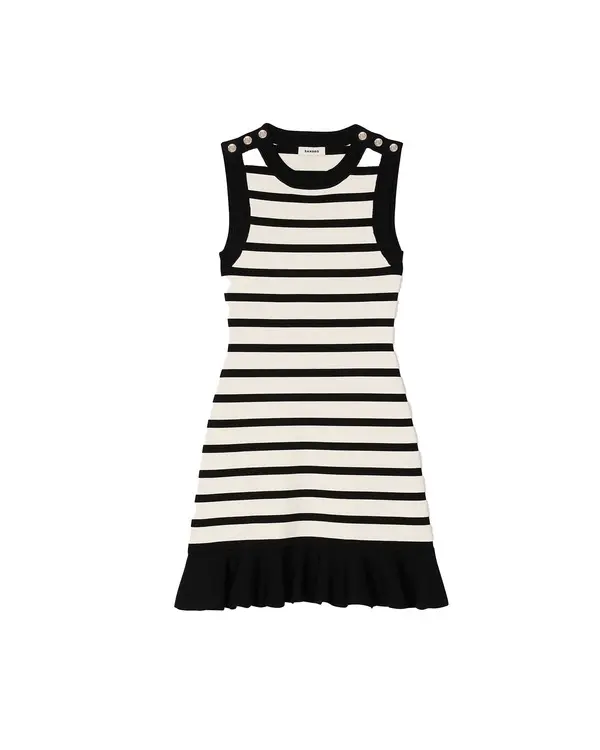 Striped Knit Short Dress
