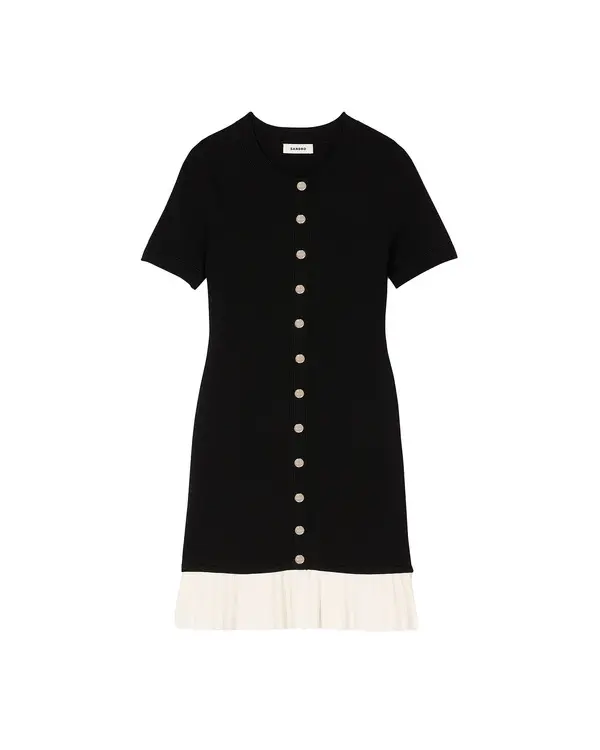 Short Knit Dress with Ruffles