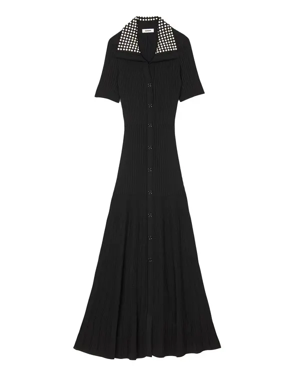 Knit Maxi Dress with Studs