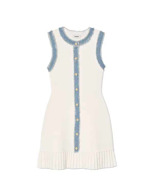 Short Knit Dress with Ruffles