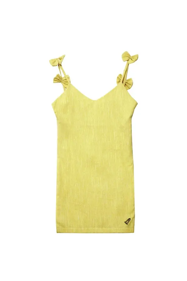 Mini Beach Dress with Bow Details on Shoulders