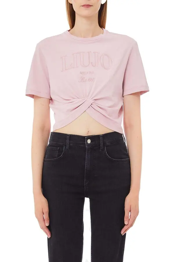 Embroidered logo Crew neck T-shirt
