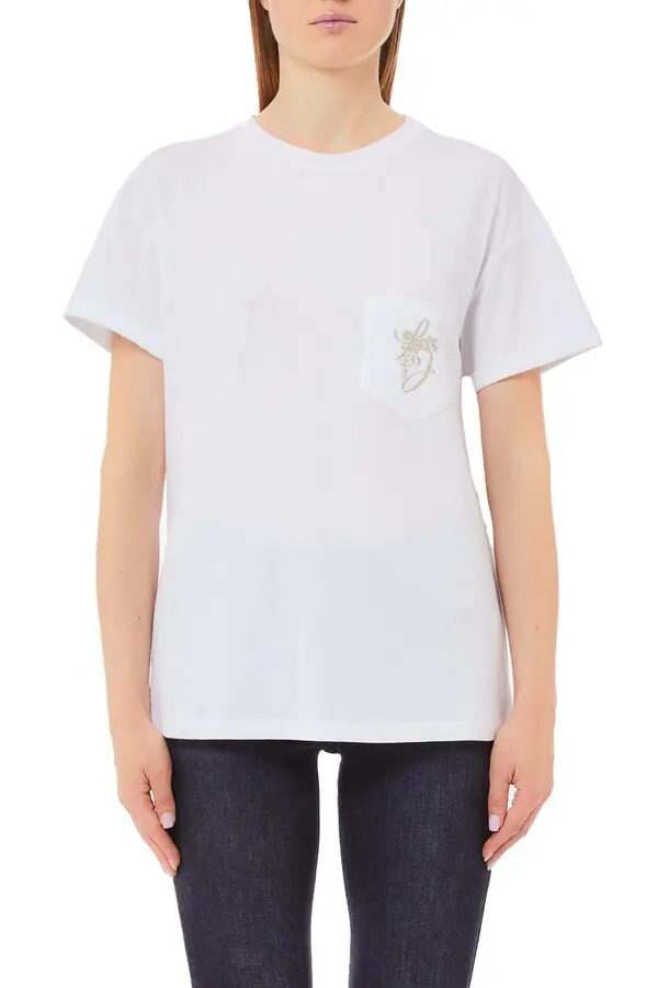 Rhinestones and bead appliqués Short Sleeve T-shitt