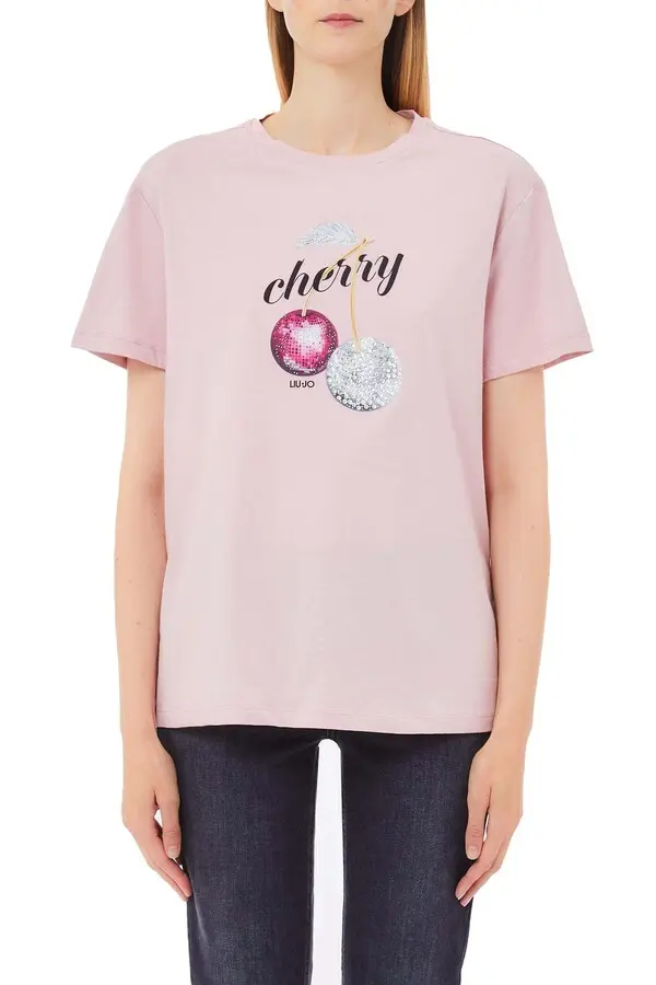 Cherries Print Short Sleeve T0shirt