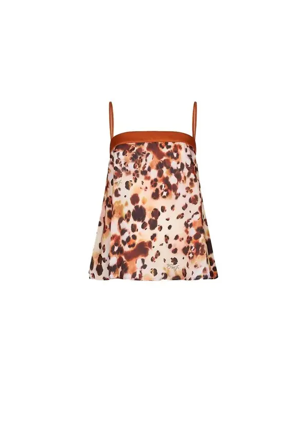 Animal Print Satin Top