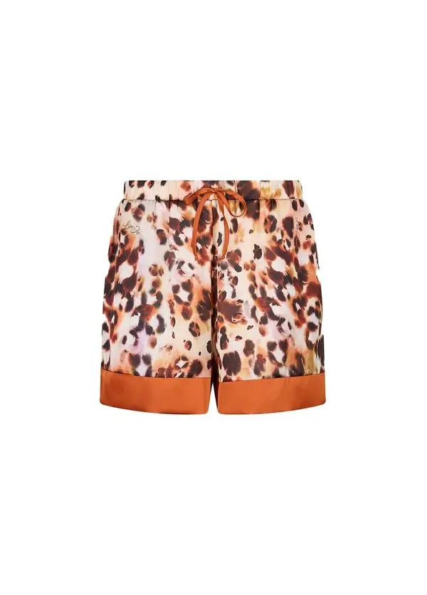 Animal Print Satin Shorts