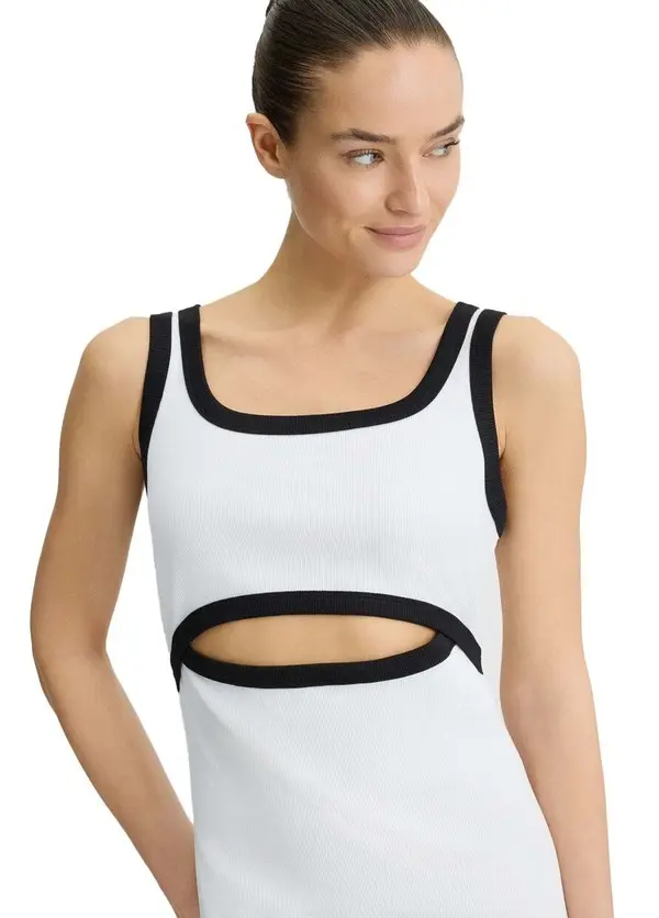 Ribbed knit jersey dress