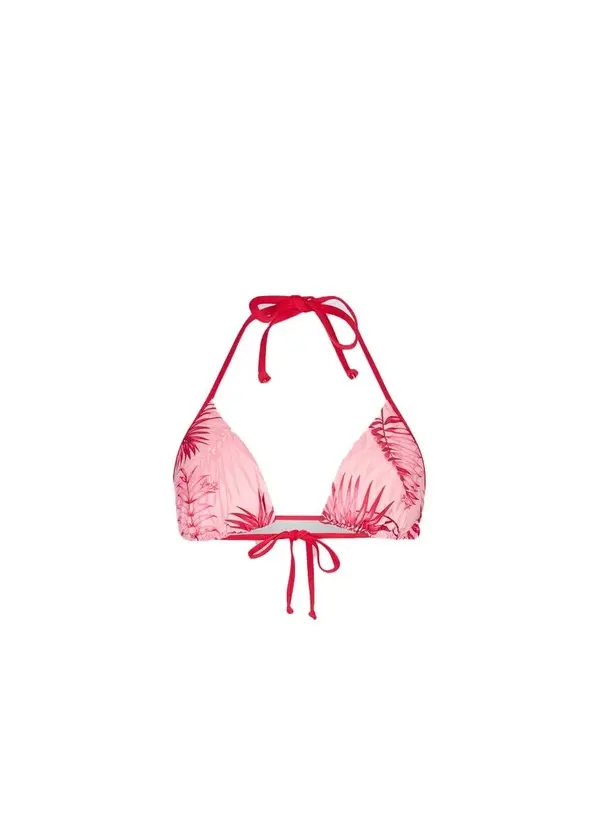 palm print triangle bikini top