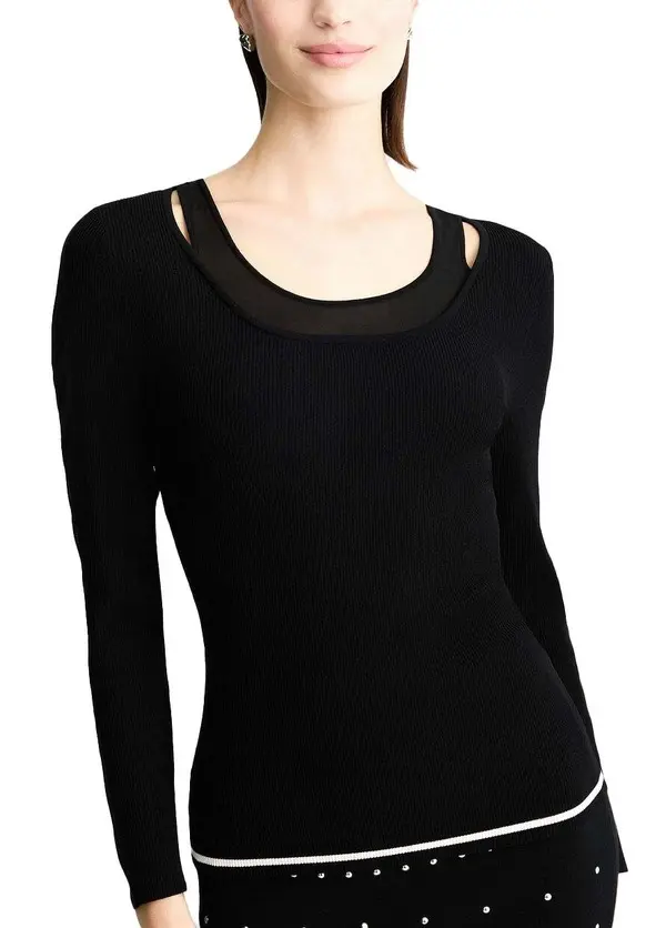 Athleisure-style long-sleeved jumper