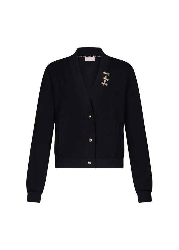 V-neck jacket With bejewelled details