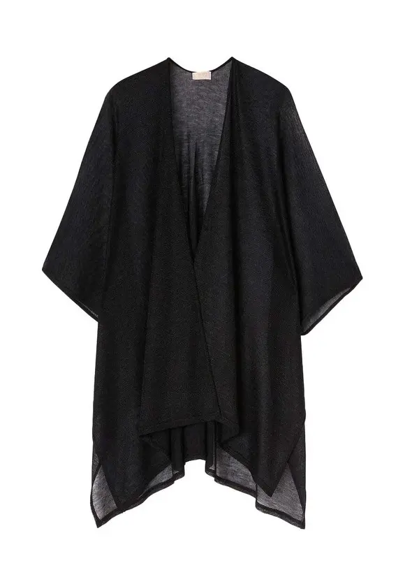 Lurex® knit poncho