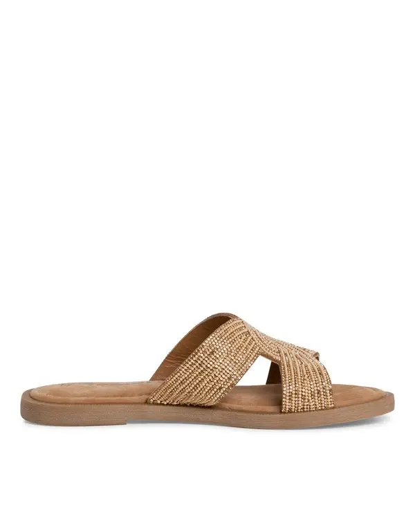  Open Toe Woven Slides
