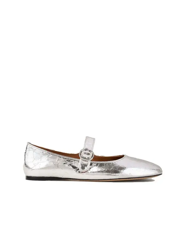 shiny leather ballet flats