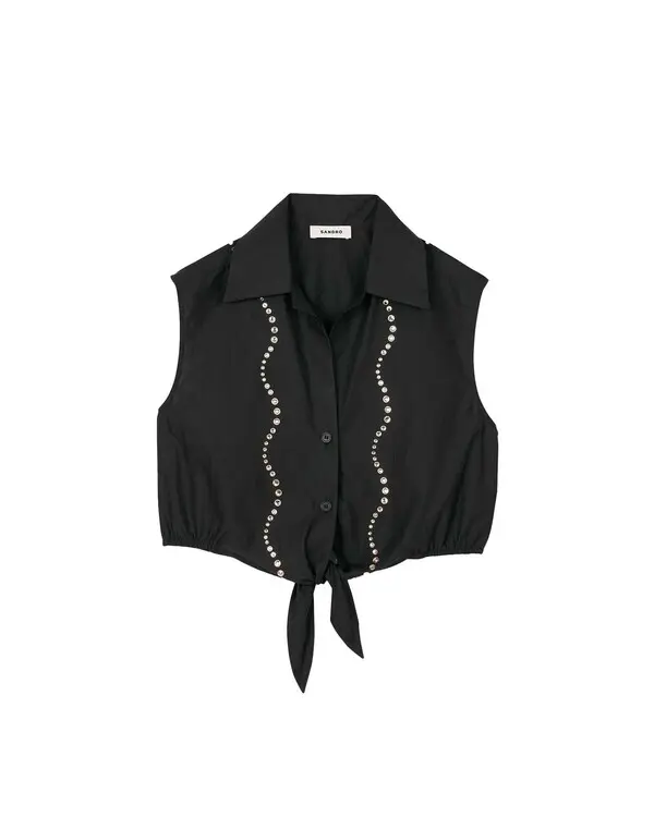 Rhinstone Cropped shirt