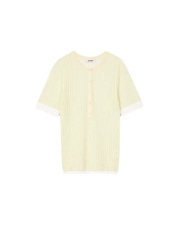 Openwork pointelle knit jumper