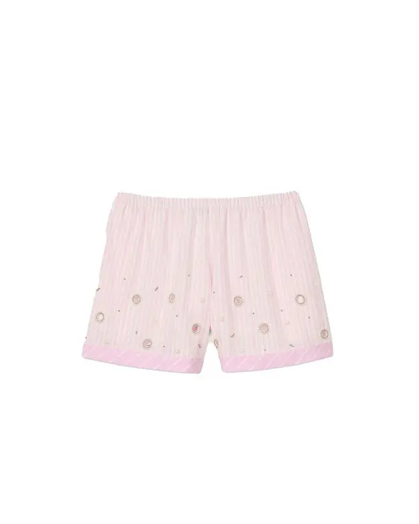 Rhinstone Striped Shorts