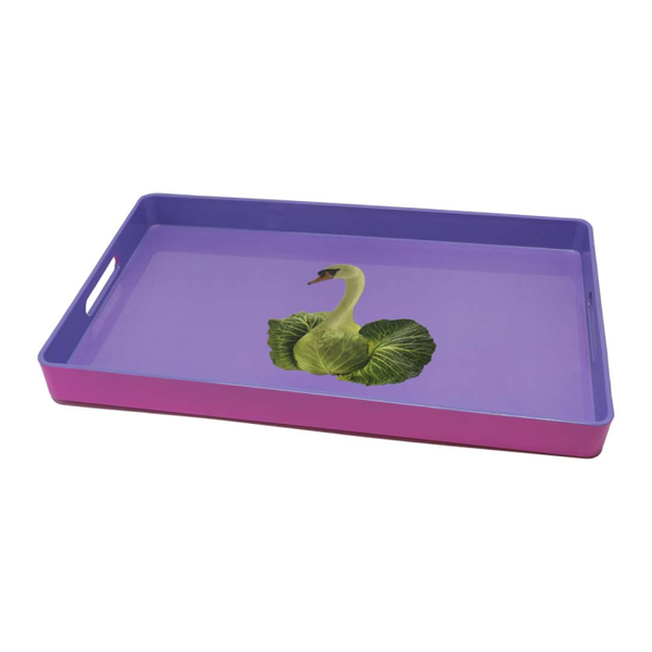 Swan decoration Rectangular tray 40 x 24 cm