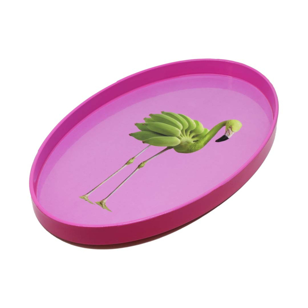 Flamingo decoration Oval emptying tray28 x 17 cm